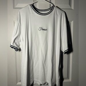 Finesse White Tee with Black Trim